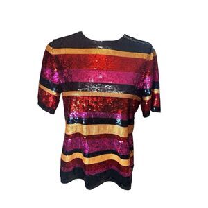 TRINA TURK NWT Fully Sequin Top $399 Designer Holiday Party Wedding